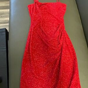 Elegant Red Glitter Dress